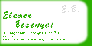 elemer besenyei business card